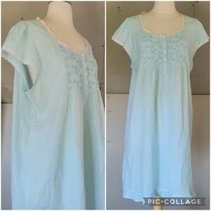 Miss Elaine Moo Moo Nightgown | Lace Trim Night Dress | Womens Size Large